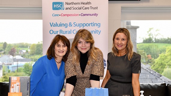 Yvonne Carson, Rural Health and Wellbeing Manager, Suzi Johnston, and Donna Foster owner of The Beauty Corner in Ballymena pictured at one of the wellbeing events for rural women.