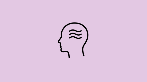 A Head Silhouette and Gentle Lines on a pale purple background.
