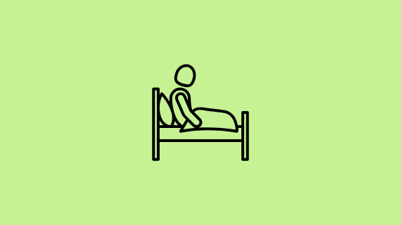 Illustration of a person sitting up in bed.