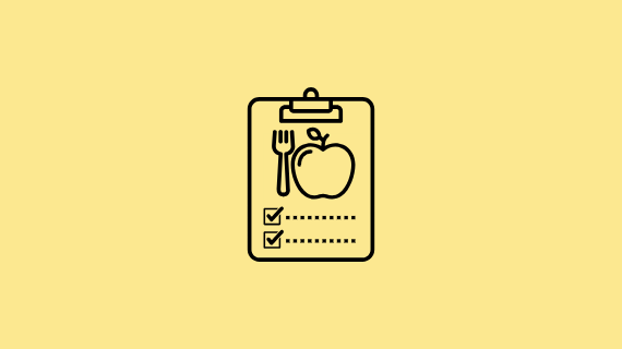 Checklist showing an apple and a fork.