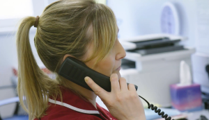 Specialist nurse on the phone