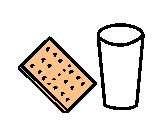 Cartoon Of A Biscuit And A Glass Of Milk