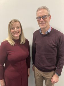 Charlene Kearney standing beside Dr Dave Watkins