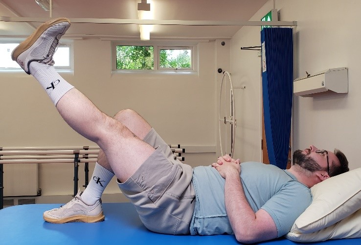 Person Demonstrating A Straight Leg Raise