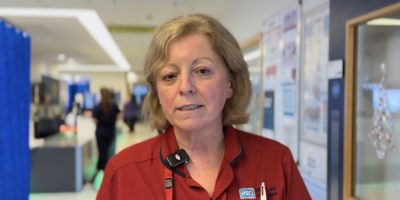 Emergency department sister Sara Smyth standing in a ward.
