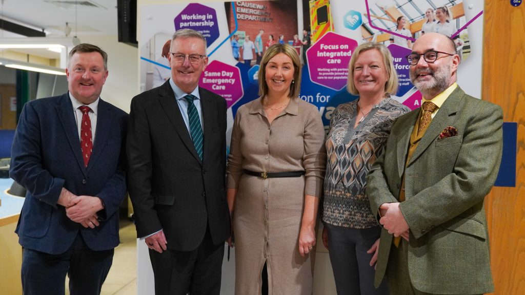 Group of people including Health Minister standing together in Causeway Hospital