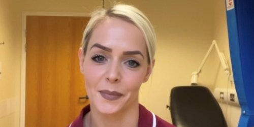 Head and shoulders picture of Shauna McMillen, in a clinic room.
