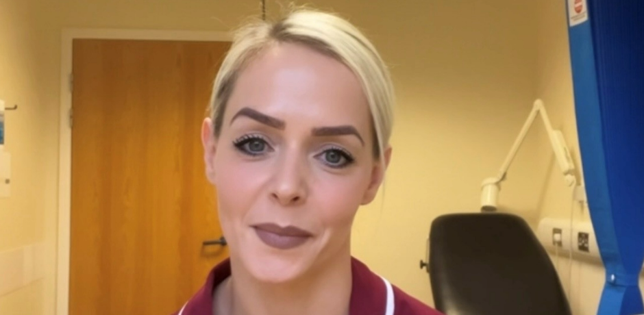 Head and shoulders picture of Shauna McMillen, in a clinic room.