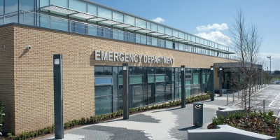 Photograph of front of Antrim Hospital