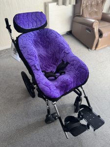 A bespoke moulded wheelchair